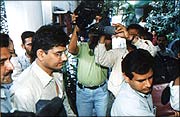 Ketan Parekh being taken away by CBI. Photographs: Jewella Miranda 