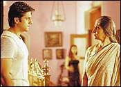 Fardeen Khan, 
Waheeda Rahman in Om Jai Jagadish