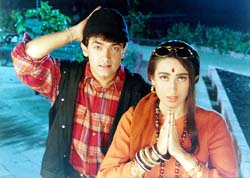 Aamir Khan and Karisma Kapoor in Raja Hindustani