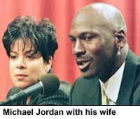 Michael Jordan with his wife