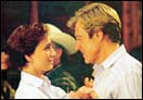 Kristian Scott Thomas and Robert Redford in The Horse Whisperer